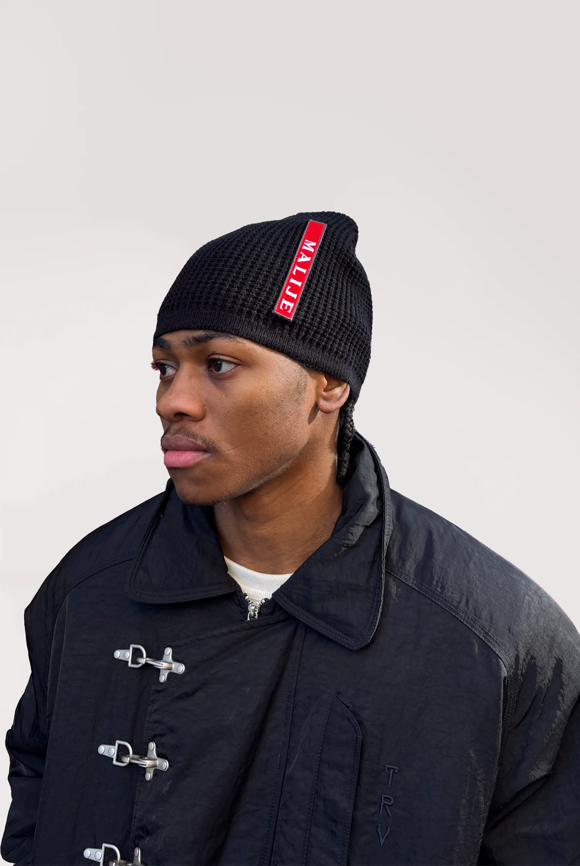 Stripe Waffle Knit Beanie